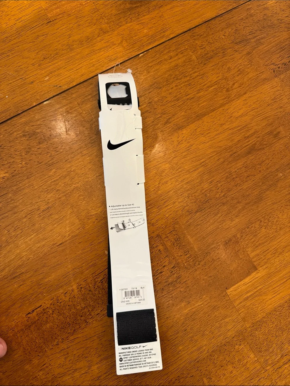 Nike Black & White Swoosh Pattern Reversible belt
